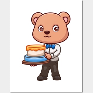 Birthday Bear Cute Cartoon Posters and Art